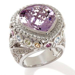 Sima K 13.48ct Amethyst & Multigemstone Ring